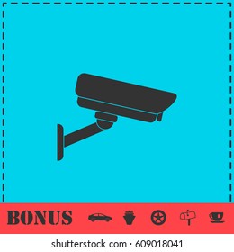 Surveillance Camera icon flat. Simple vector symbol and bonus icon