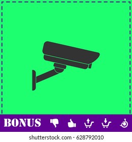 Surveillance Camera icon flat. Simple vector symbol and bonus icon