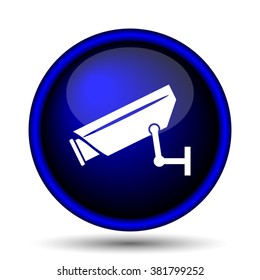 Surveillance camera icon. Internet button on white background. EPS10 vector