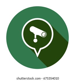 Surveillance  camera icon, isolated. Flat  design. 