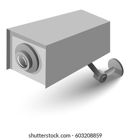 Surveillance camera icon. Isometric 3d illustration of surveillance camera vector icon for web