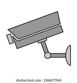 Surveillance camera icon on white background. Vector illustration.
