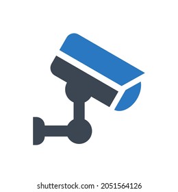 Surveillance camera icon on white background