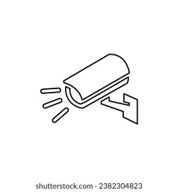 icono de cámara de vigilancia en fondo blanco, ilustración vectorial