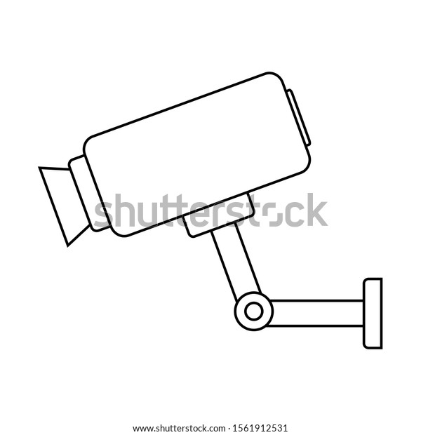 Surveillance Camera Icon On White Background Stock Vector (Royalty Free ...