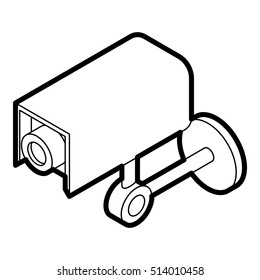 Surveillance camera icon in outline style on a white background vector illustration