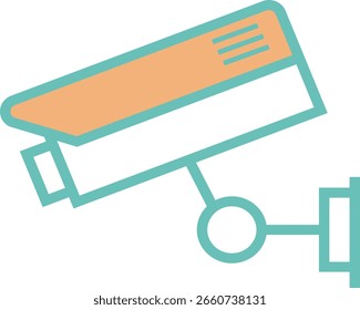 Surveillance camera icon representing security monitoring, CCTV systems, and safety surveillance. Ideal for security services, smart home protection, safety apps, and technology infographics