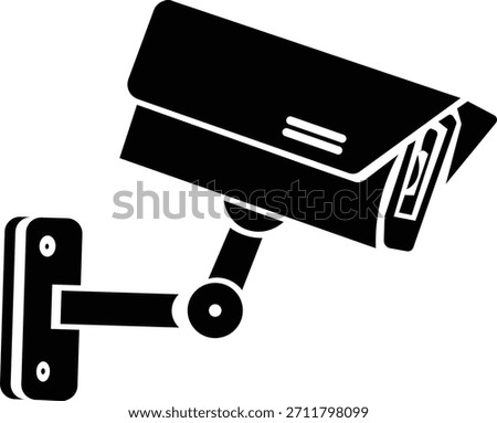 Surveillance Camera Icon. Security Video System Vector Silhouette. Private Property Protection and Monitoring Symbol.