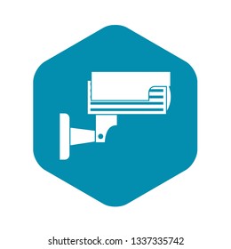 Surveillance camera icon in simple style isolated on white background