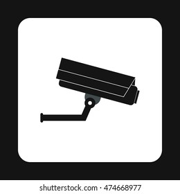 Surveillance camera icon in simple style isolated on white background. Shooting symbol