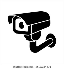Surveillance camera icon. Surveillance camera symbol. Black Surveillance camera icon isolated on white background. Vector illustration.