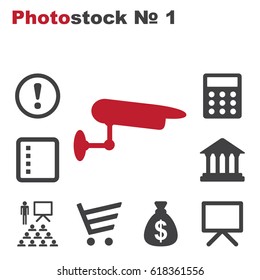 Surveillance Camera Icon Vector flat design style