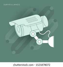 Surveillance camera icon with white background. Concept of line icon