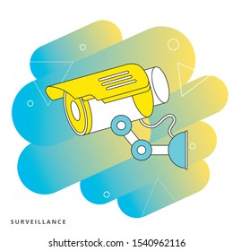Surveillance camera icon with white background