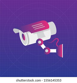 Surveillance camera icon with white background.