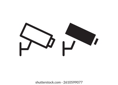 Surveillance camera icons in outline and solid Vector