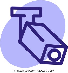 Surveillance camera, illustration, vector on a white background.