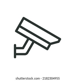 Surveillance camera isolated icon. Security camera vector icon with editable stroke.