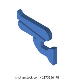 Surveillance camera isometric left top view 3D icon