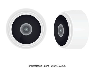 Lente de cámara de vigilancia. ilustración vectorial