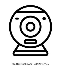 Surveillance camera line icon, Robotization concept, Video surveillance sign on white background, web camera icon in outline style for mobile concept and web design. Vector graphics