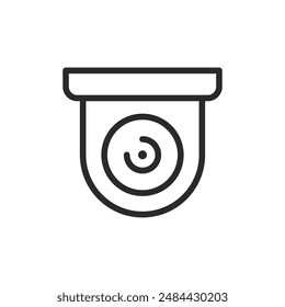 Surveillance camera, linear style icon. Represents security camera or CCTV. Editable stroke width.