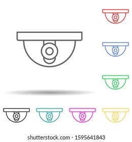 Surveillance Camera multi color style icon. Simple thin line, outline vector of crime Investigation icons for ui and ux, website or mobile application