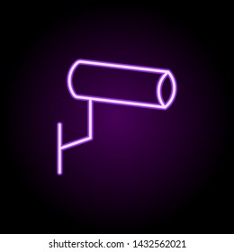 Surveillance Camera neon icon. Elements of hotel set. Simple icon for websites, web design, mobile app, info graphics