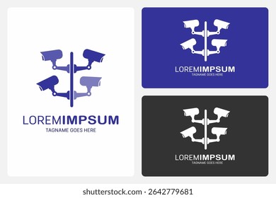 Surveillance Camera Network Logo Template. This logo is about surveillance cameras, it represents a security monitoring system for buildings