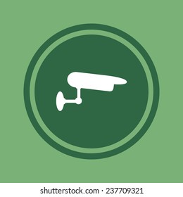 surveillance Camera on green background, vector, 10 EPS