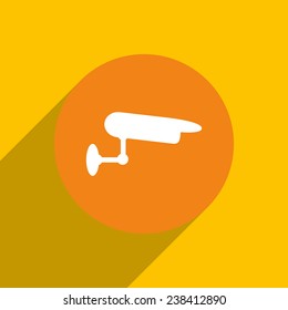 surveillance Camera on an orange background with shadow, vector, EPS 10