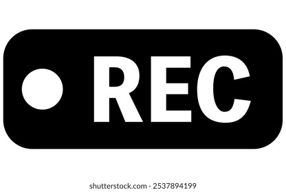 Surveillance camera recording in progress symbol, Crime Prevention and Home Security Black and White Icons, Vector Illustration