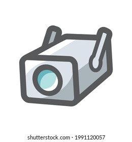Surveillance Camera Security Vector icon Cartoon illustration.