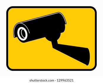 Surveillance camera sign, vector illustration