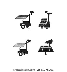 Surveillance Camera. Solar Power Surveillance Silhouette
