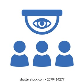 Icono vector de cámara de vigilancia. Ilustración de símbolo de CCTV observando personas