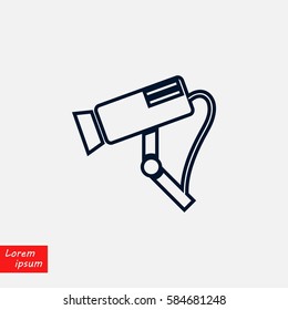 Surveillance Camera vector icon, flat design best vector icon