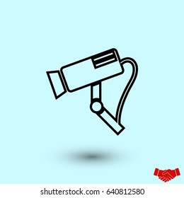 Surveillance Camera vector icon, flat design best vector icon