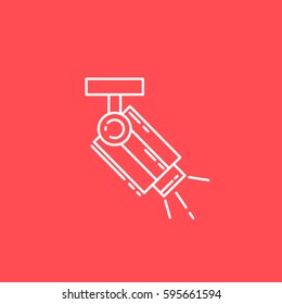 Surveillance Camera vector line icon. Sign for infographic, website or app.