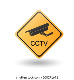 Surveillance camera warning sign , cctv icon