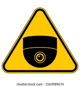 Surveillance Camera Warning Sign Vector Illustration Stock Vector ...