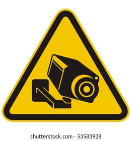 Surveillance Camera Warning Sign. Vector Illustration.