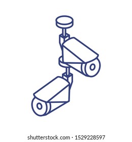 surveillance camera in white background vector illustration design