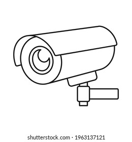Surveillance camera or wireless security camera for security system sign in vector icon