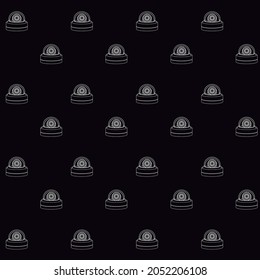 surveillance cameras pattern with black background fashion design