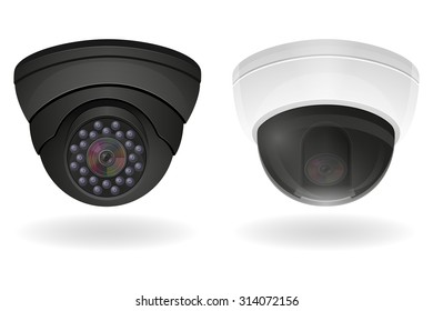 surveillance cameras vector illustration isolated on white background
