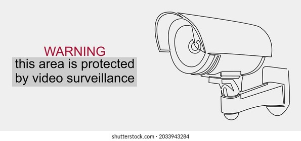 surveillance cameras. Vector illustration-Single continuous line drawing 