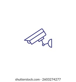 Surveillance cctv camera vector icon in minimalist line art design.