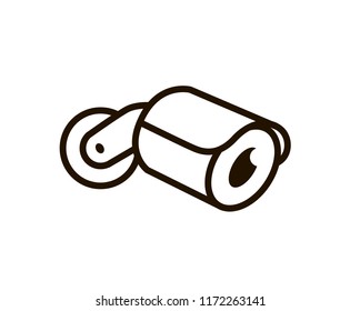 Surveillance CCTV security camera vector icon illustration isolated on white background