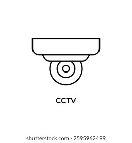 Surveillance CCTV security line icon design.